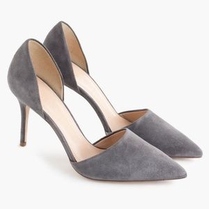 Grey Suede J Crew d'orsay heels